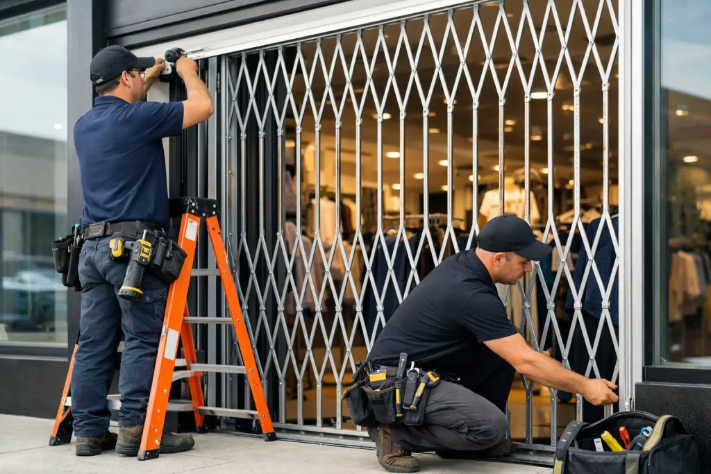 Storefront Security Gate Installation Example