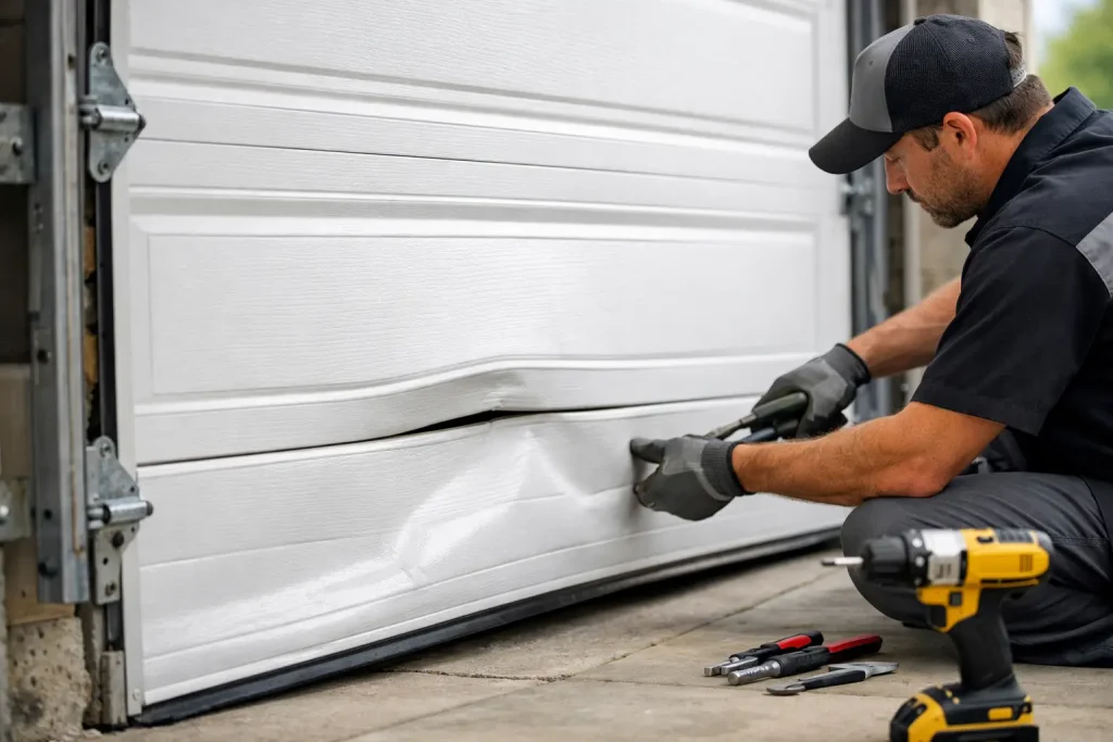 Can Bent Garage Door Panels Be Repaired?