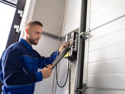 Routine garage door maintenance service